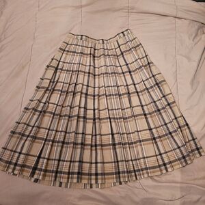 Vintage Jaeger Pleated Plaid Skirt